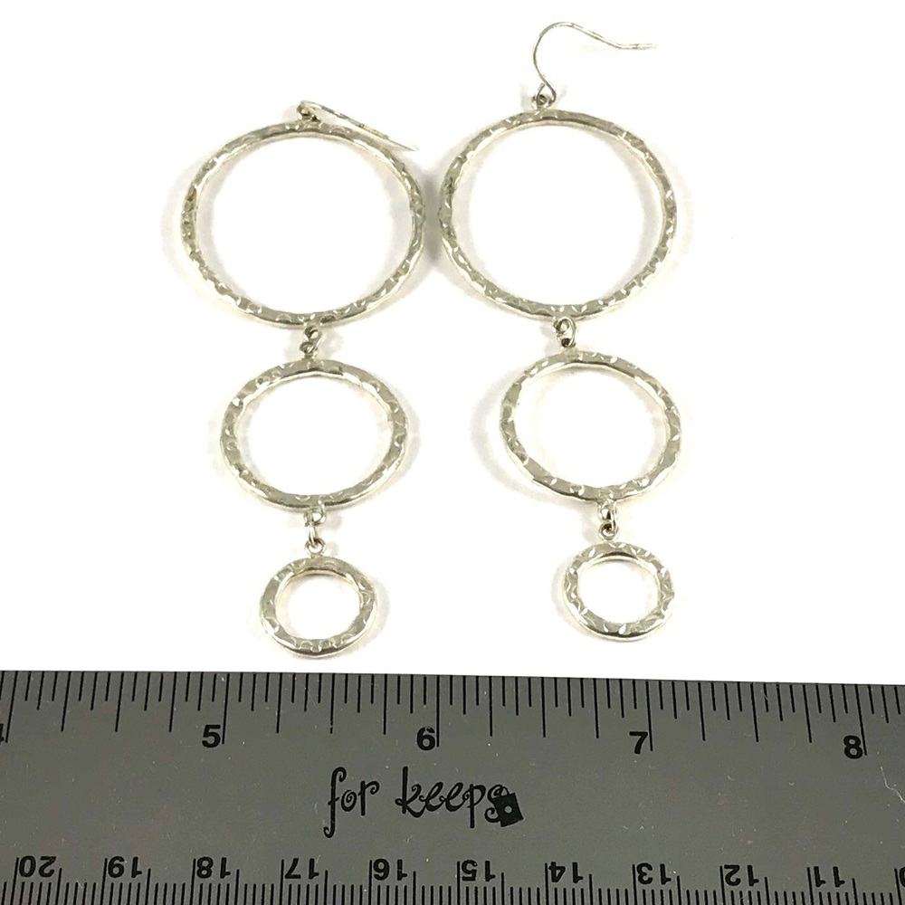 Beautiful Vintage Silver Tone Dangle Earrings - Picture 2 of 2